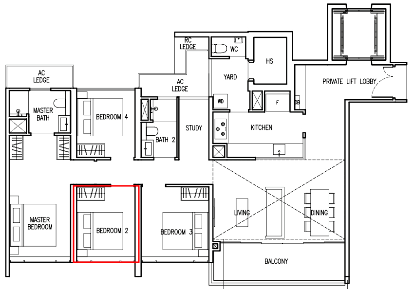 the commodore bedroom floor plan