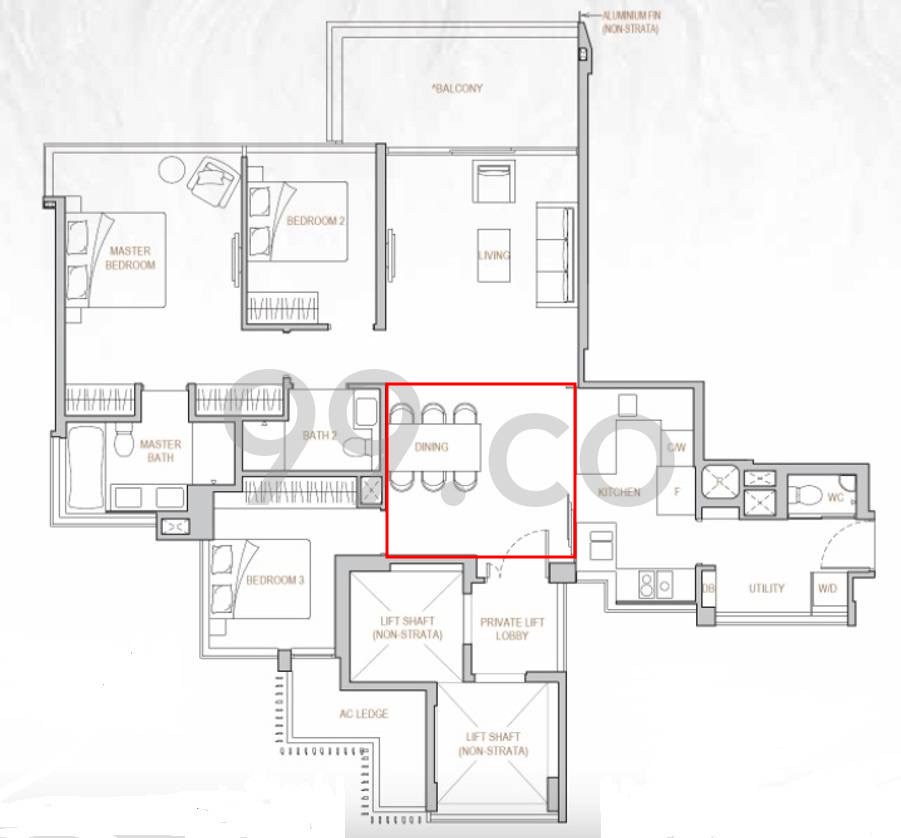 perfect ten 3 bedroom dining floor plan