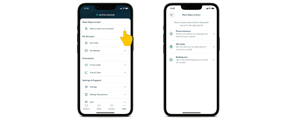 Airtime Rewards More ways to earn rewards