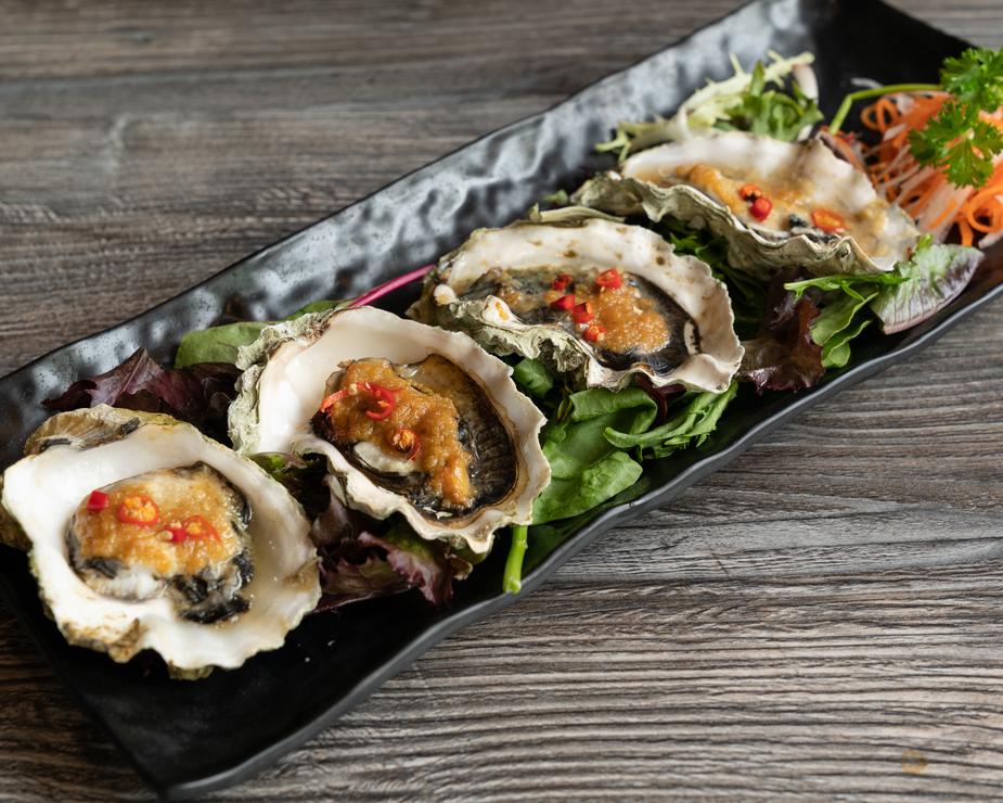 oysters on a table