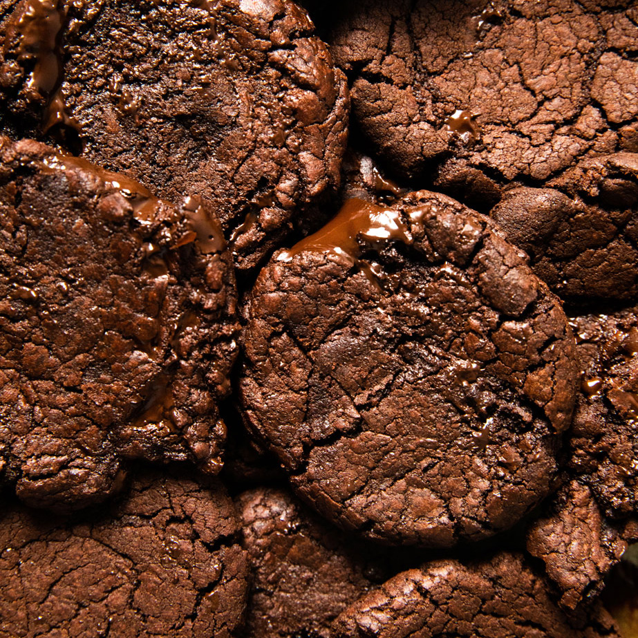 close up of brownie cookies