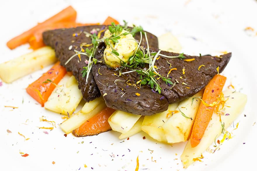 vegan seitan schnitzel with vegetables 