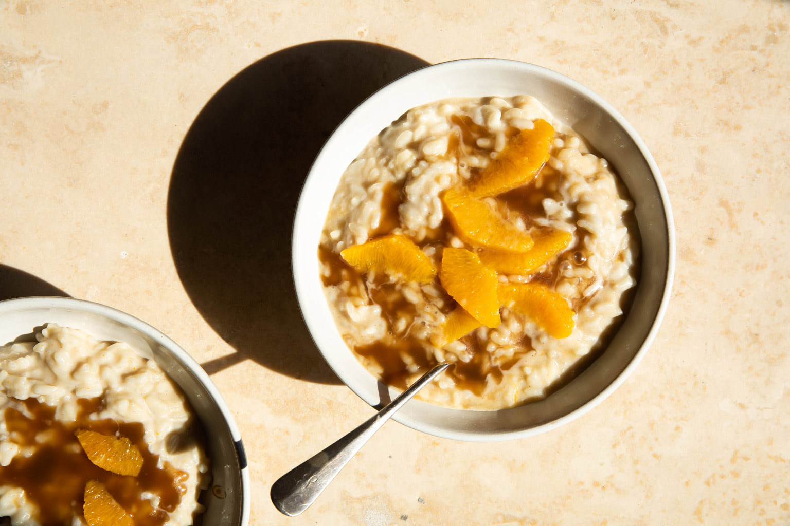 rice pudding topped with orange 