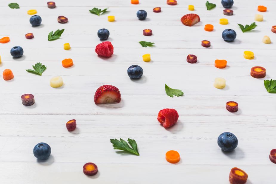 fruits on white background