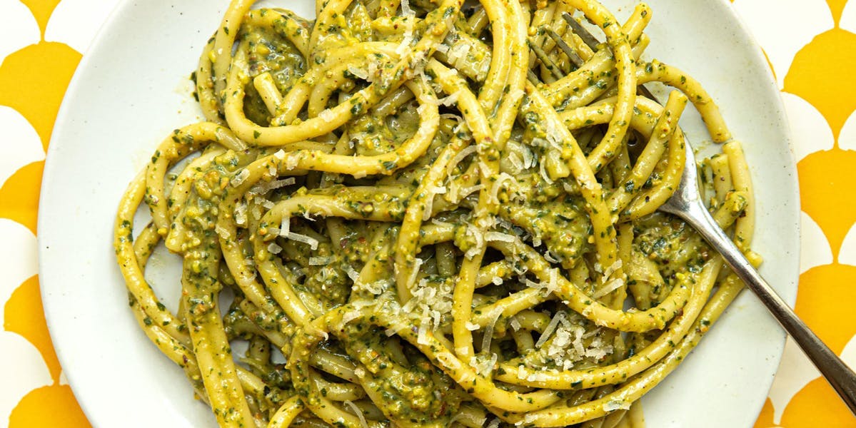 vegan pasta al pesto