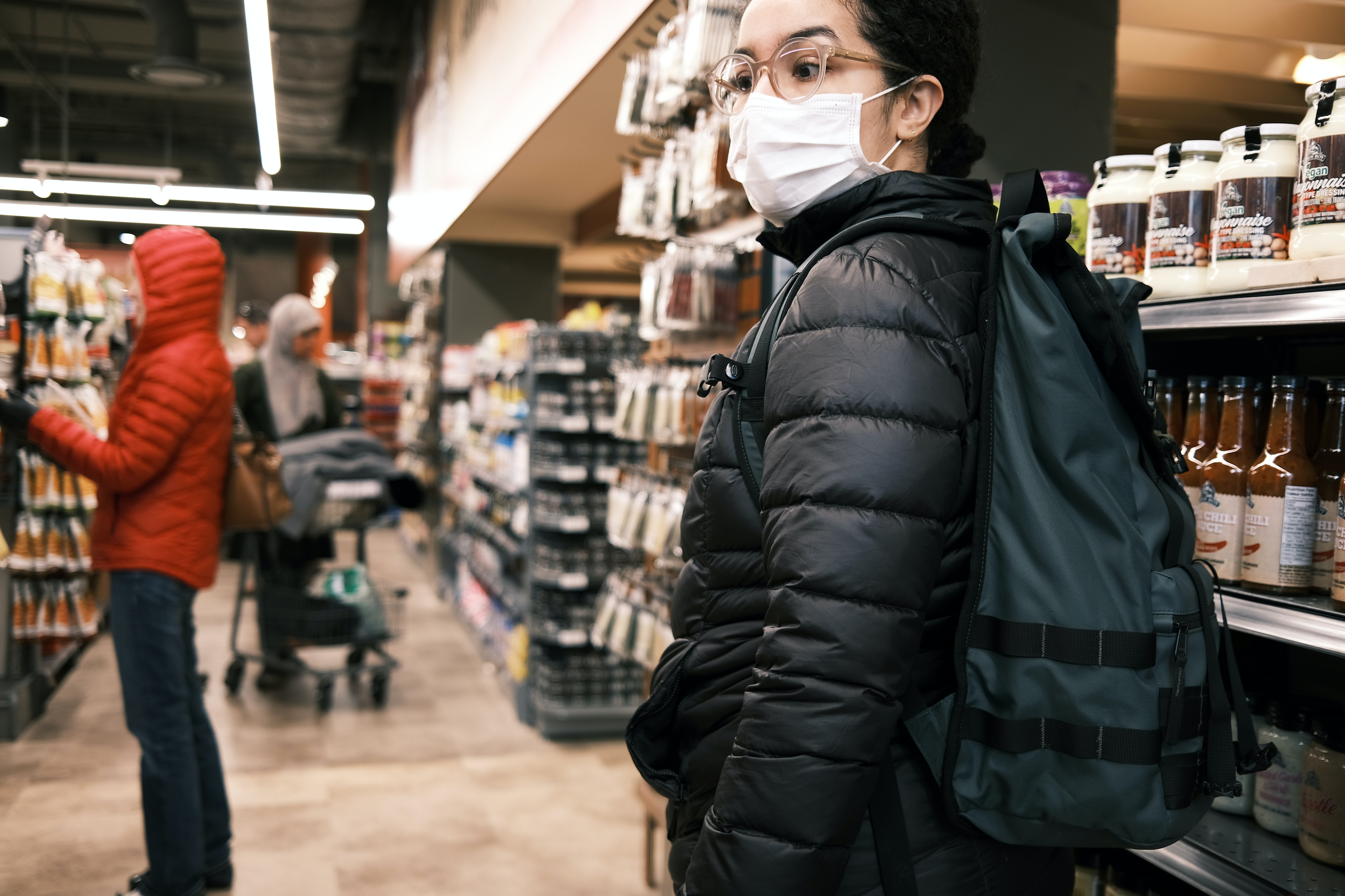 shopper wearing a facemask 