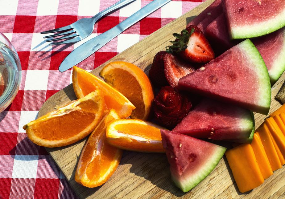 fruit platter at picnic