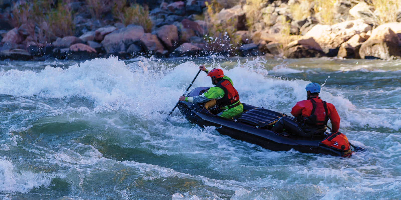 Forager in whitewater on the Grand Canyon