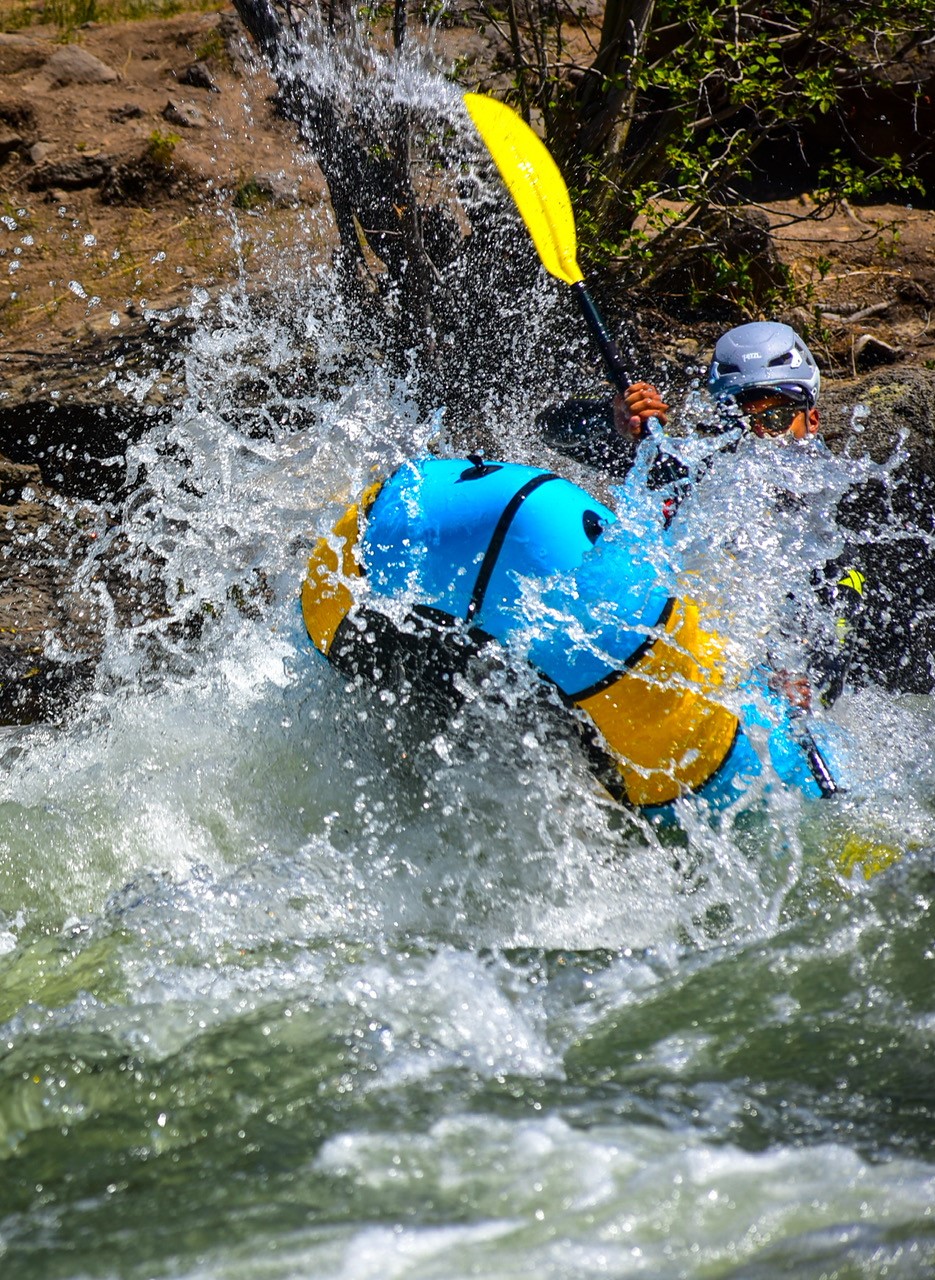 Gnarwhal in whitewater during an Adventure Race