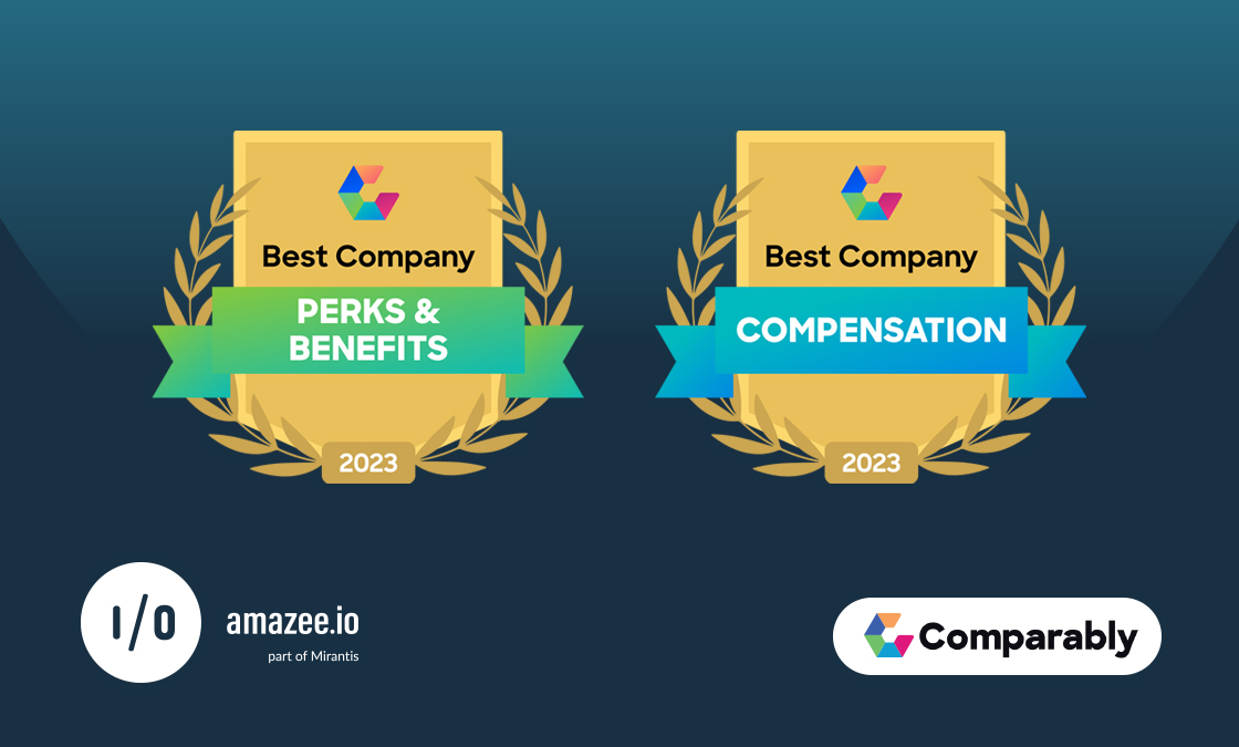 amazee.io earns Comparably awards for Best Company Perks and Benefits and Best Company Compensation