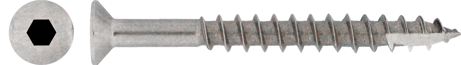 Stainless Wide Board Decking Screw Socket Drive