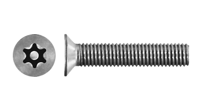 Stainless 6 Lobe with Pin Csk Head Machine Screw