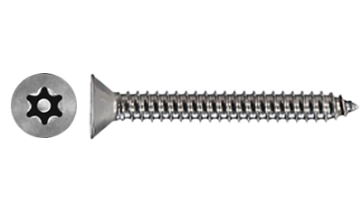 Stainless 6 Lobe with Pin Csk Head Self Tapping Screw
