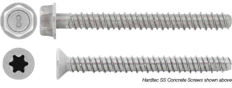 Hardtec Stainless Steel concrete screws