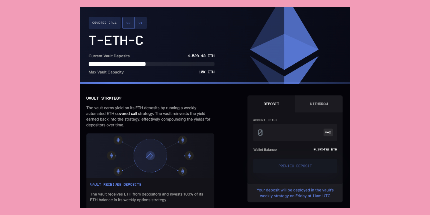 Ribbon Finance covered call V2 Theta Vault