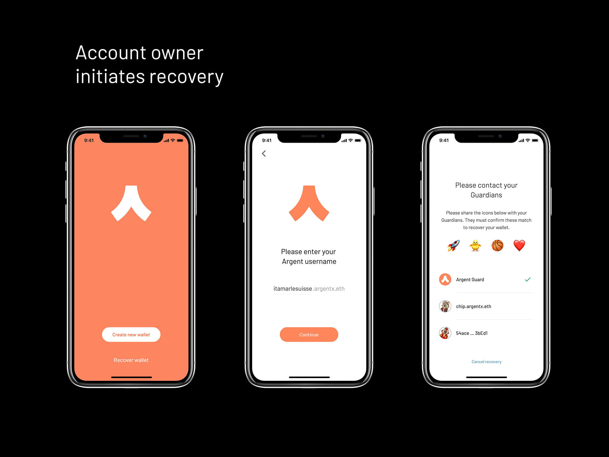 Starting Argent Ethereum wallet recovery