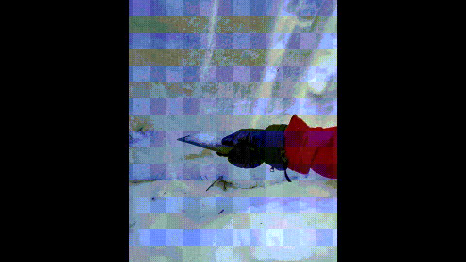 GIF of weak facets at the bottom of the snowpack