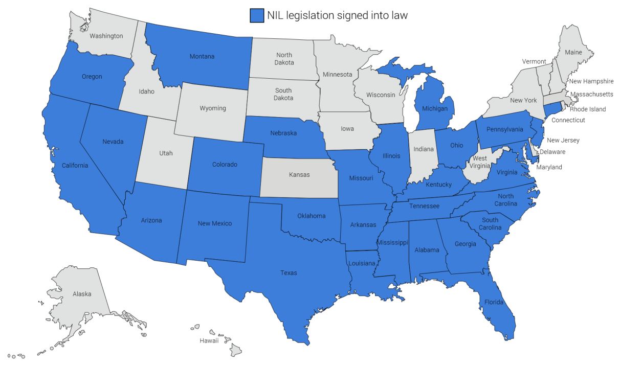 Name, image and likeness legislation signed by state - Nov 16, 2021