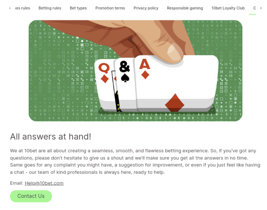 10bet customer support