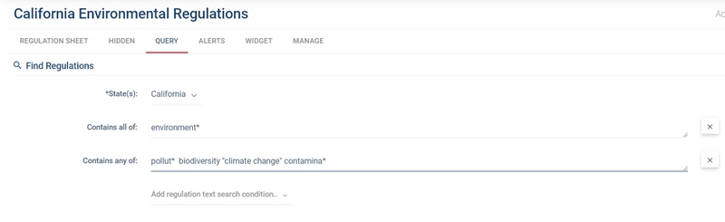 Regulations query search