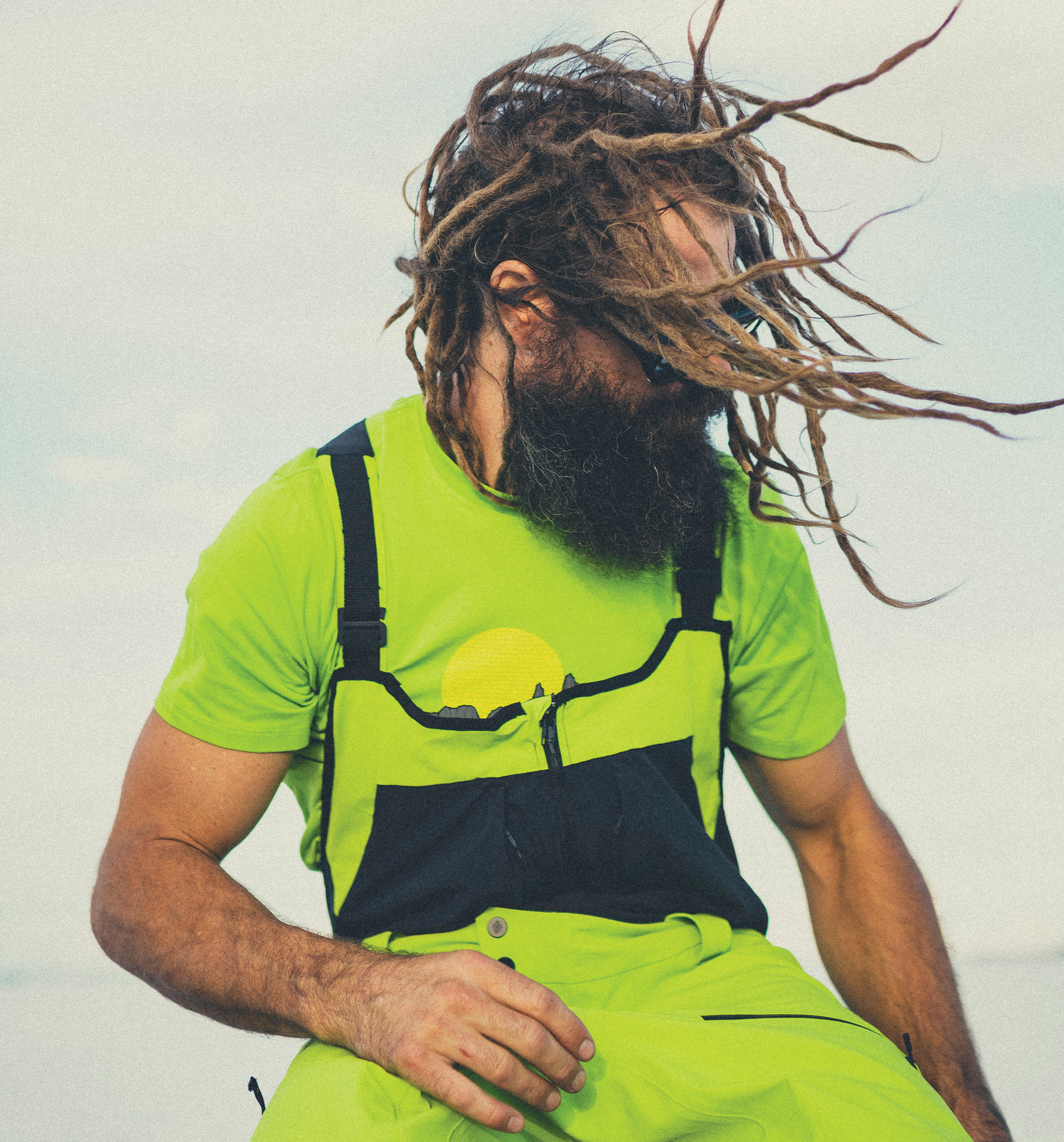 Black Diamond Athlete John Jackson flips his hair, in his signature collection 