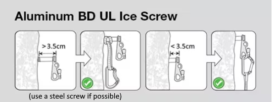 Aluminum BD UL Ice Screw