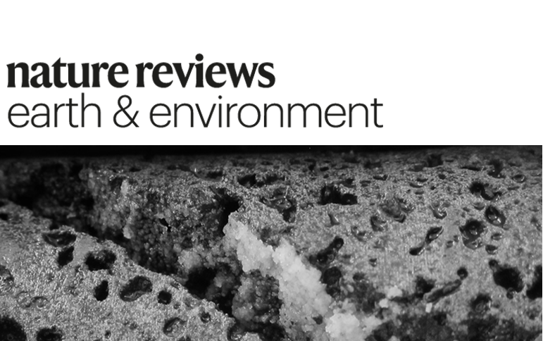 Front page of Nature Reviews which features Carbfix core.