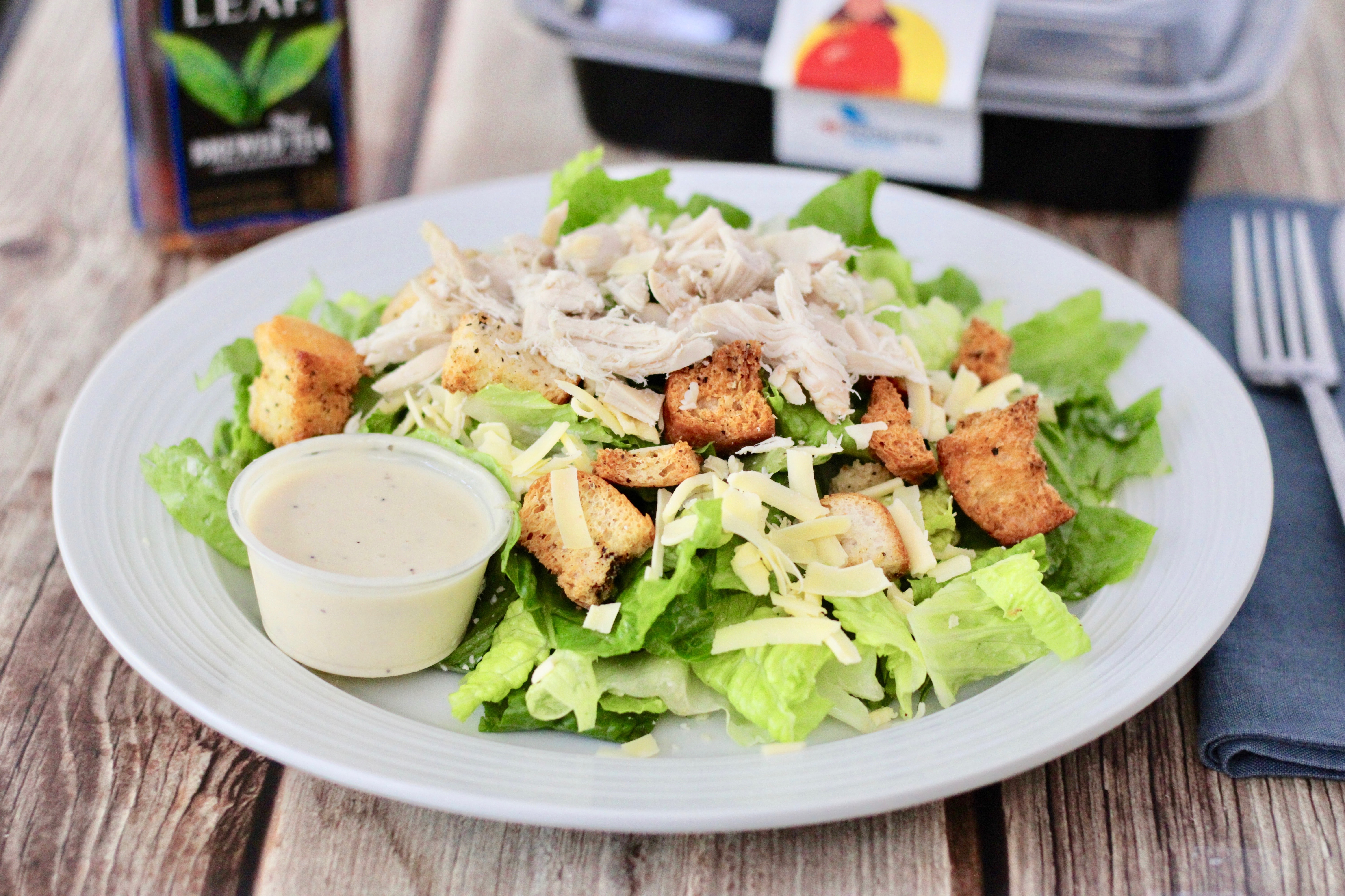 Chicken salad with white sauce.
