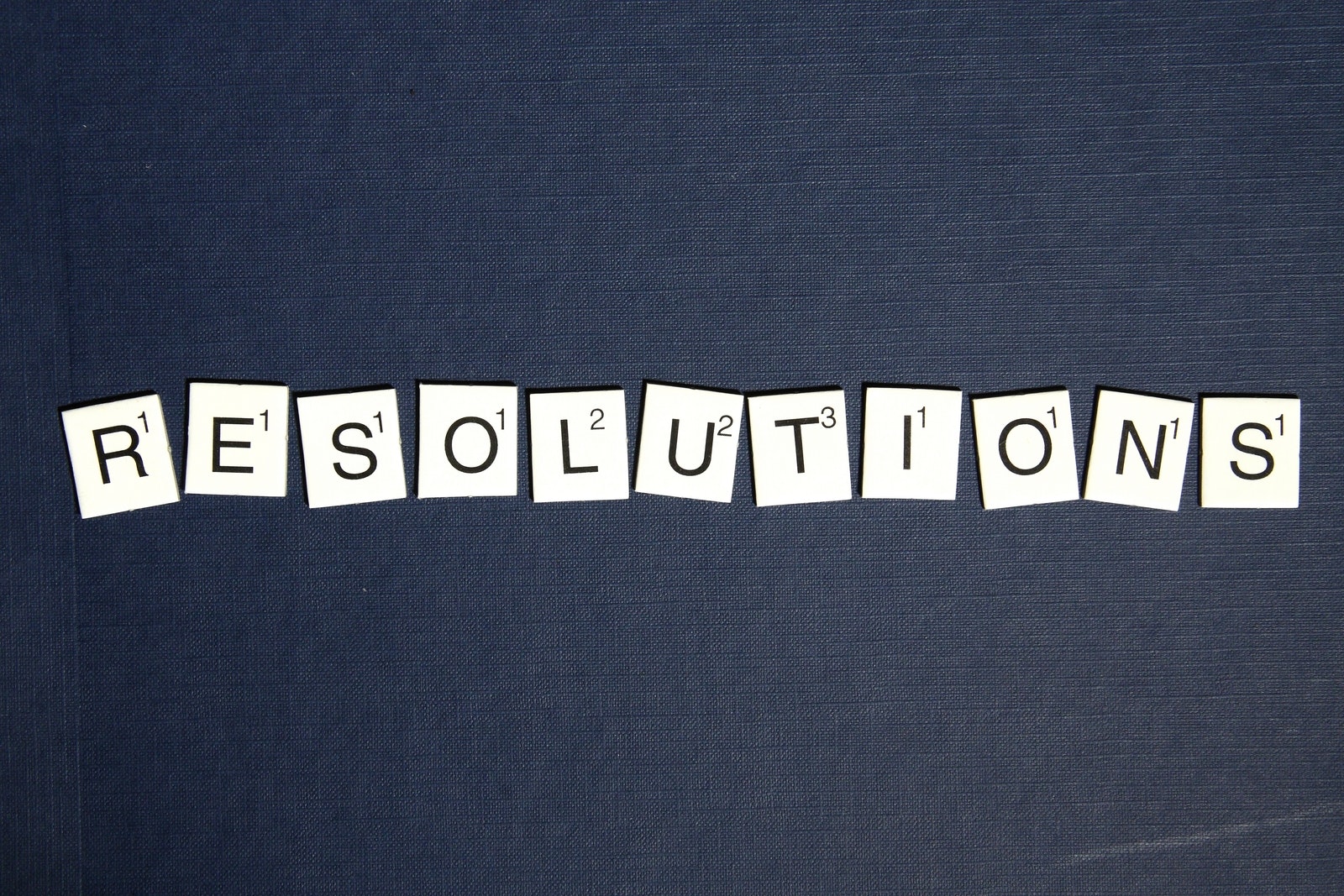 tiles spelling out resolutions