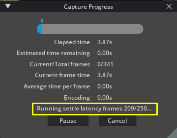 Ensure settle latency frames are being rendered.