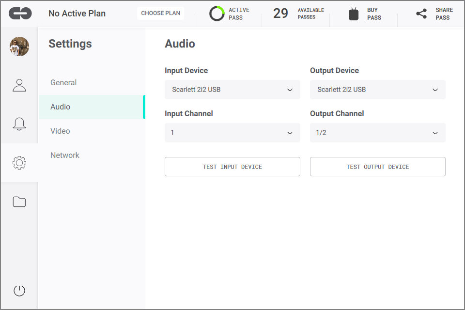 ConnectionOpen audio settings