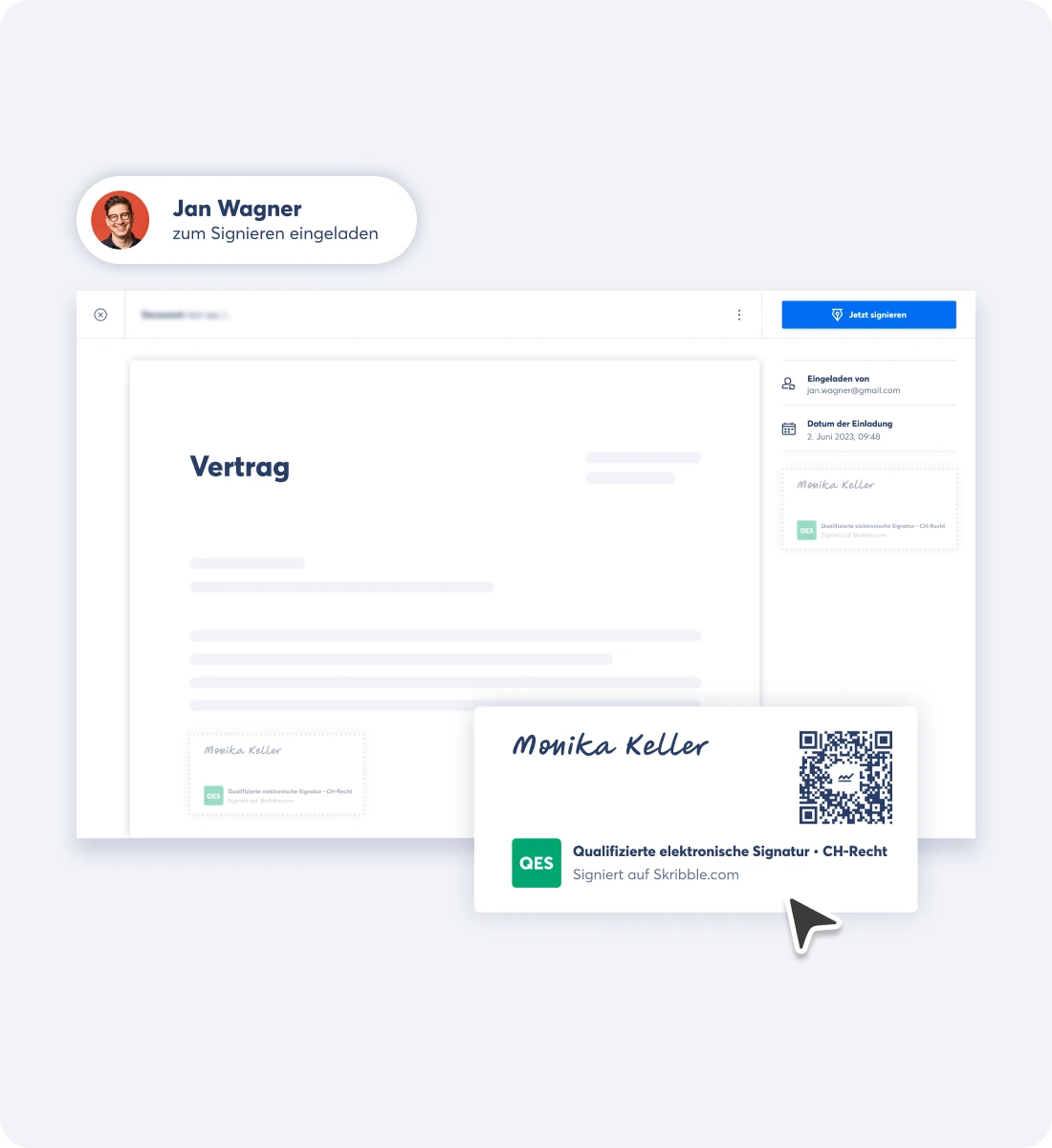 Intuitive Nutzung von Skribble als Anbieter für qualifizierte elektronische Signatur