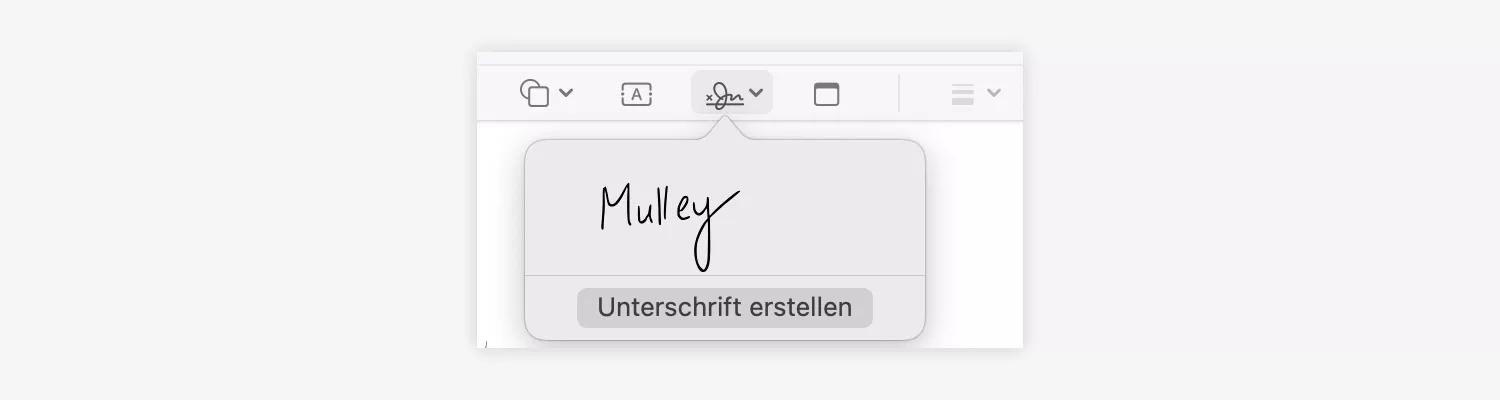 Nun können Sie mit dem Trackpad Ihren Schriftzug zeichnen