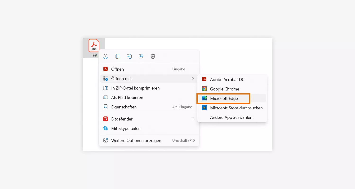 PDF mit Microsoft Edge öffnen 