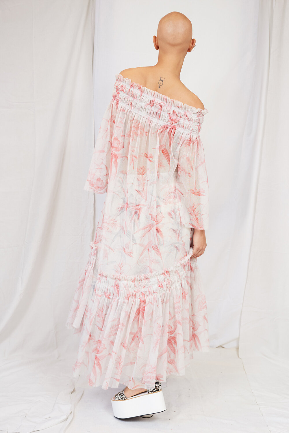 By Walid Womenswear Rosie Papagayo Bird-Print Cotton Lawn Dress SS20