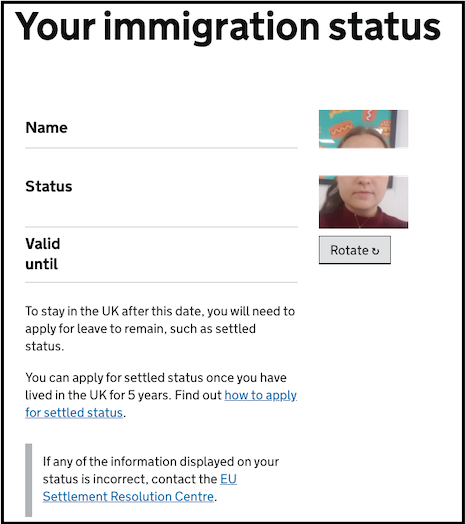Your immigration status