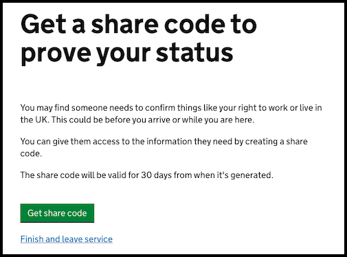 Get a share code
