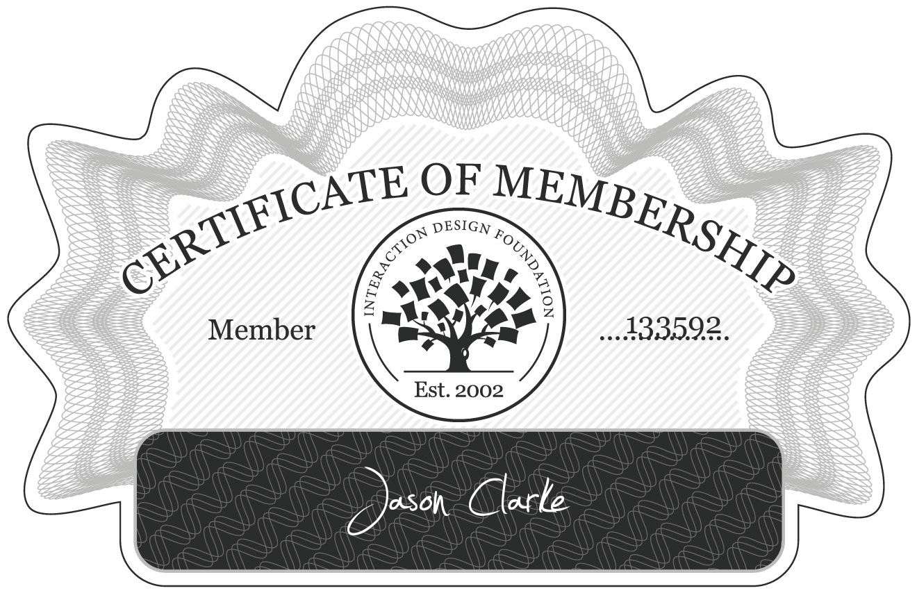 My membership certificate