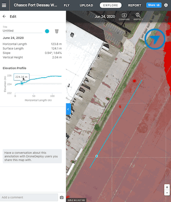 DroneDeploy distance annotations now support multi-segment lines for elevation profiles.