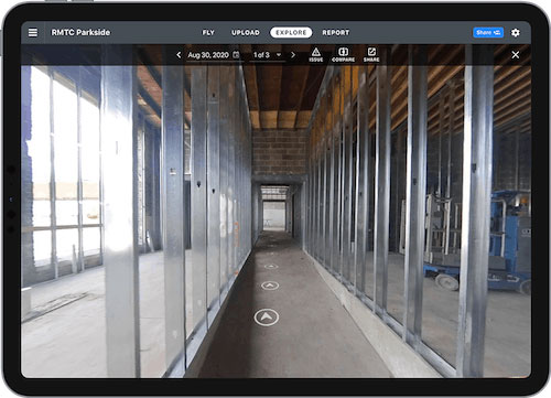 DroneDeploy's 360 Virtual Walkthrough allows users to utilize any 360 camera to reconstruct a job site.