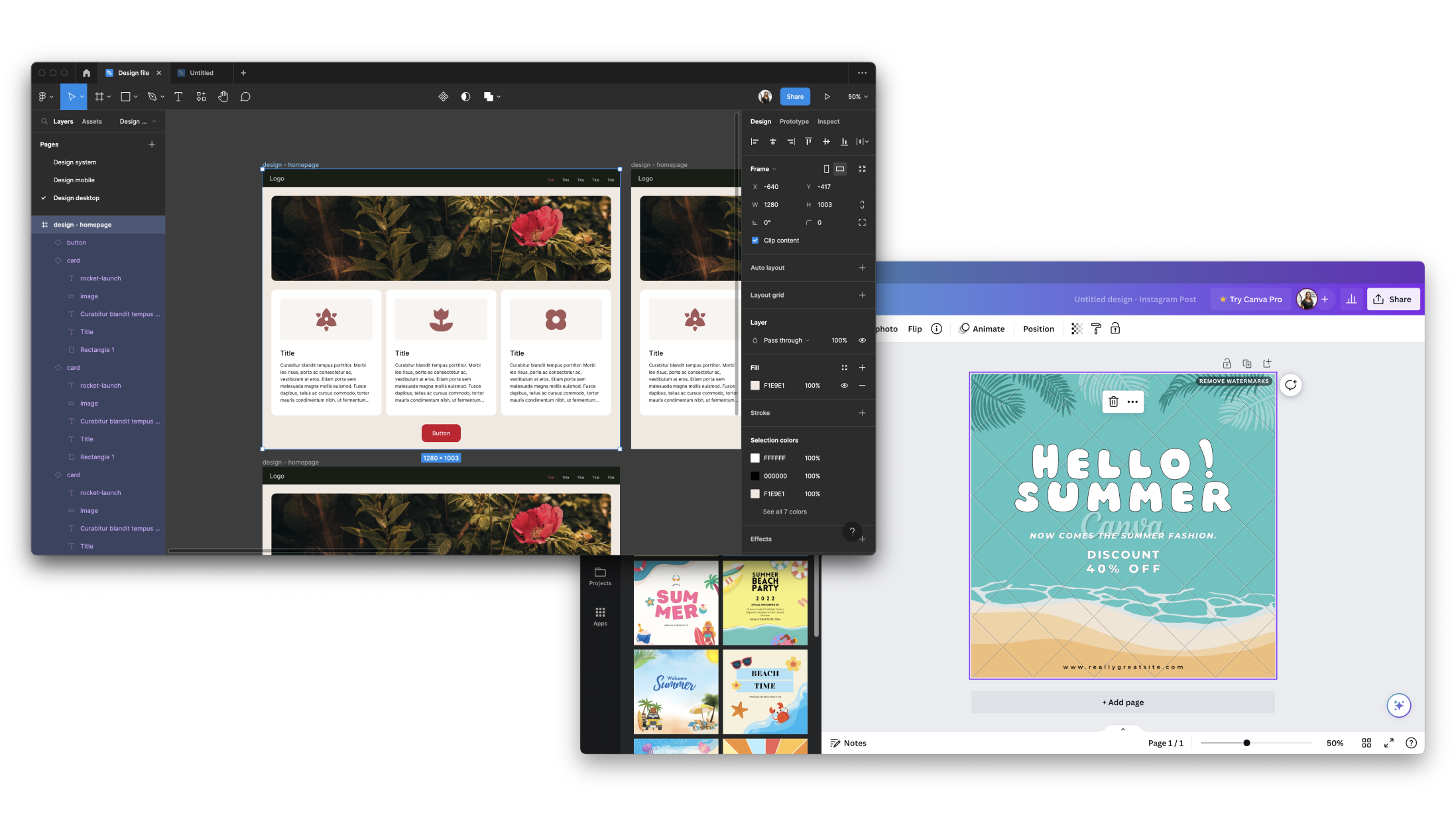 Examples figma and canva difference