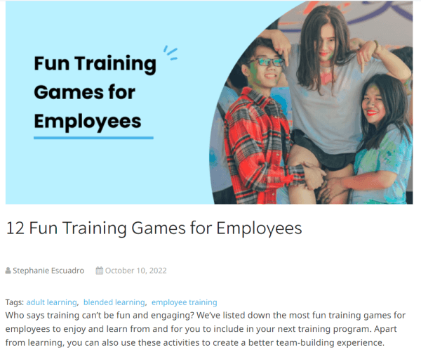 Best Employee Training Article - Fun Training Games for Employees