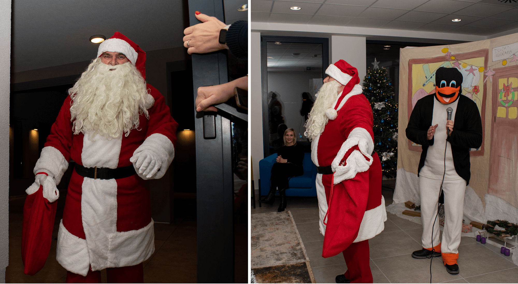 Santa's spectacular entrance