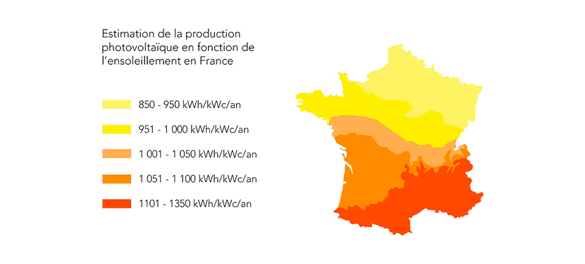 La carte de l'ensoleillement en France
