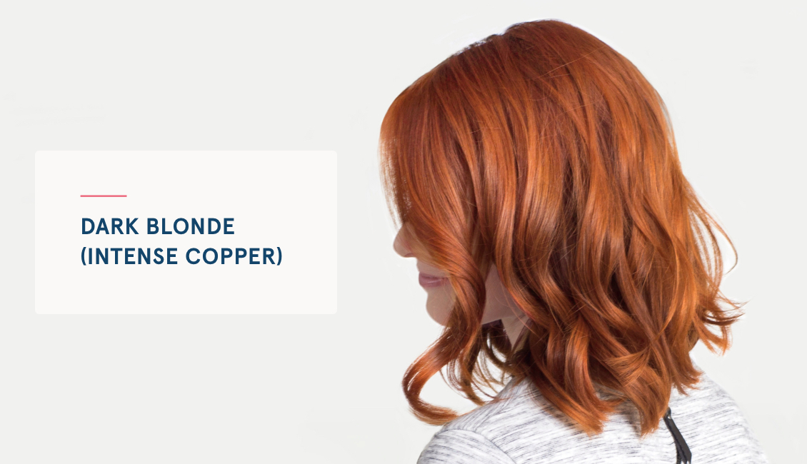 Dark blonde intense copper hair color