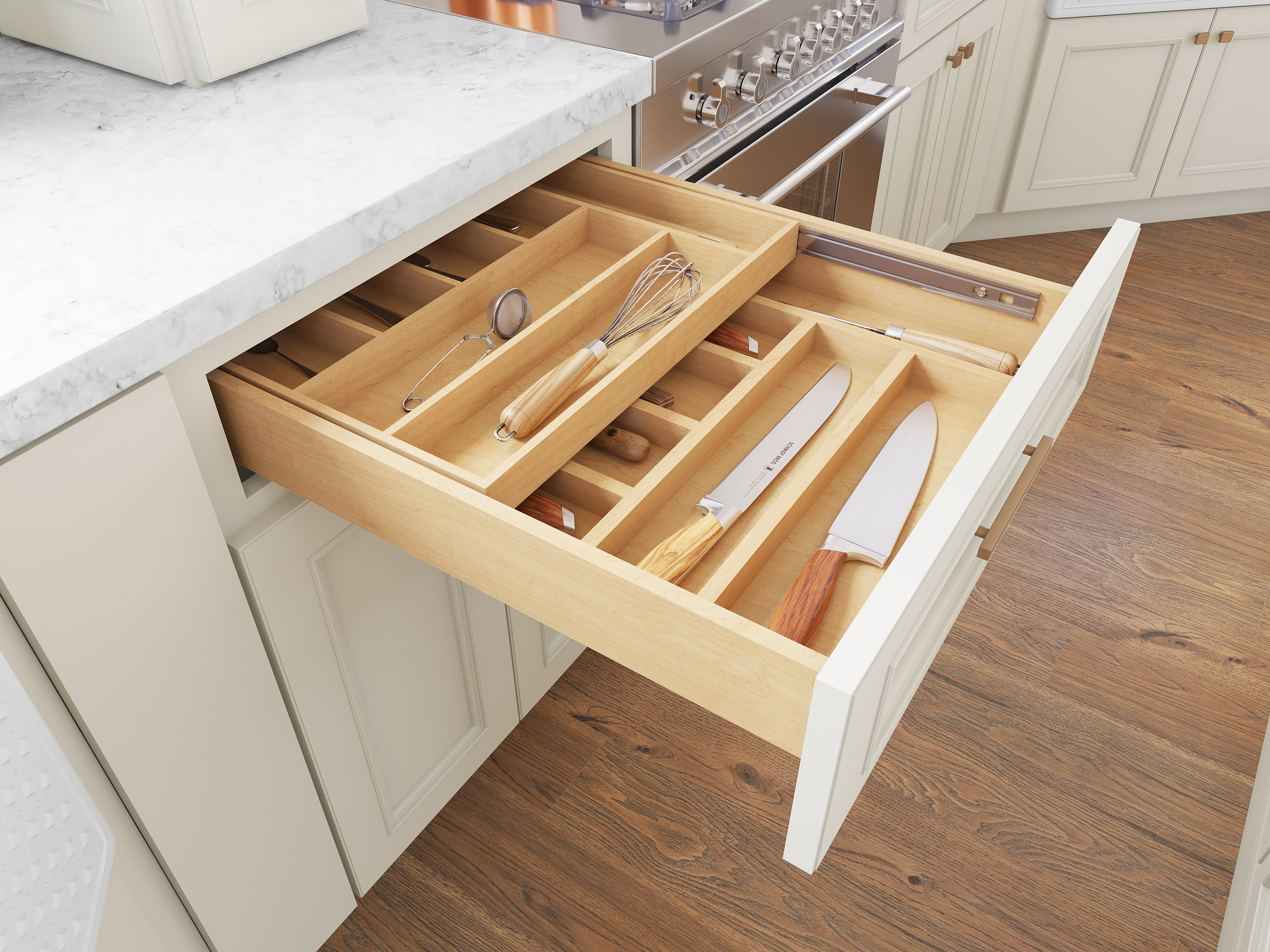 Two Tier Pull Out Organizer for Narrow Kitchen Cabinets