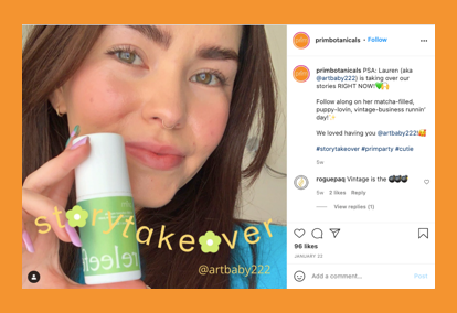 Instagram story takeovers for DTC brands direct to consumer brands Instagram takeovers