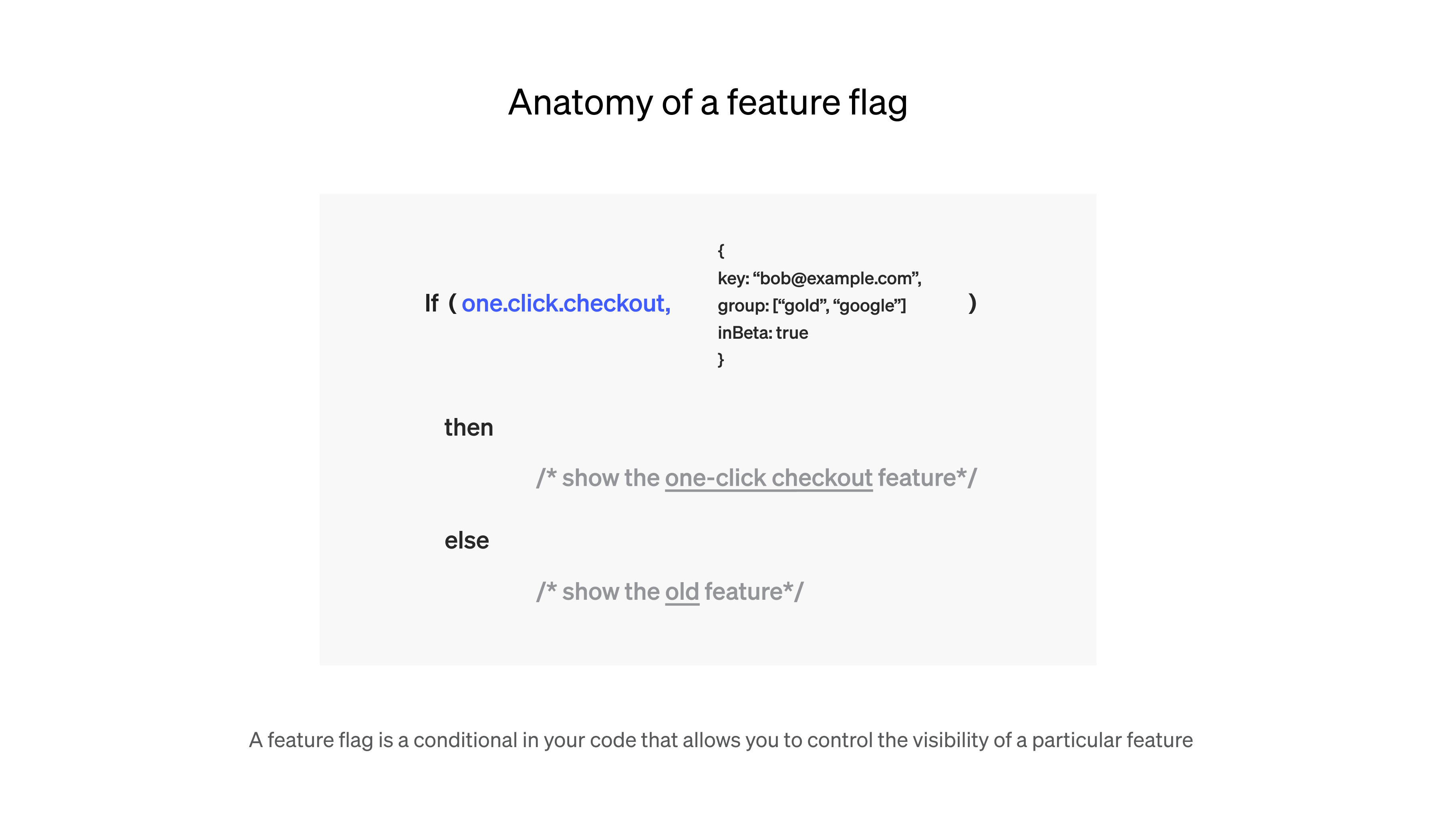 Anatomy of a Feature Flag infographic