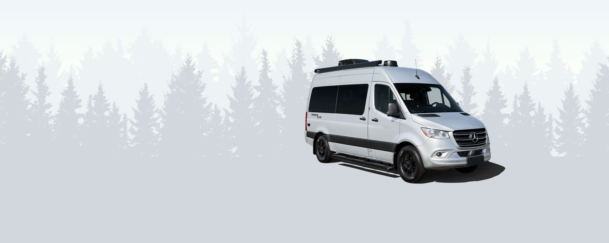 2024 Freedom Elite Van with white tree background