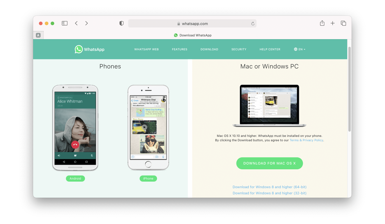 whatsapp website windows business mac app